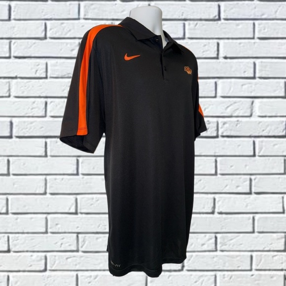 Nike Dri-FIT Polo | Oklahoma State OSU Cowboys | Color Black and Orange |Size XL - Picture 3 of 16